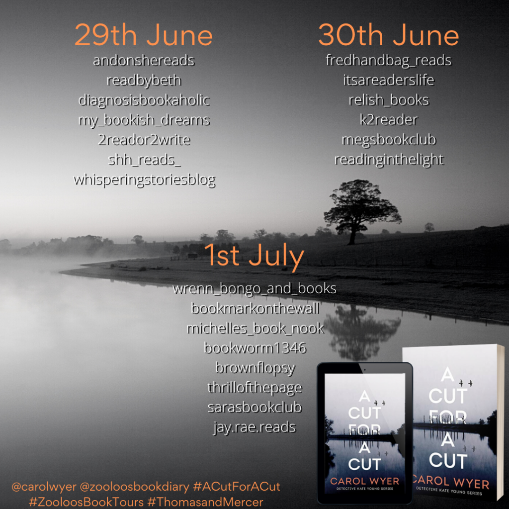 #AndThatsAWrap – #ACutforACut @carolewyer @AmazonPub #Blogtour  #InstagramBlogTour #ZooloosBookTours #DetectiveKateYoung #Jigsawpuzzlehunt