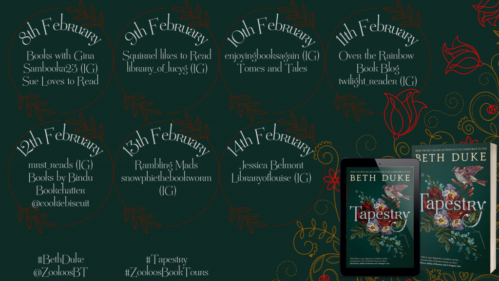 #AndThatsAWrap of #Tapestry by Beth Duke #BethDuke #ZooloosBookTours