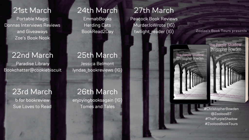 #AndThatsAWrap of The Purple Shadow by Christopher Bowden #ThePurpleShadow #ChristopherBowden #ZooloosBookTours