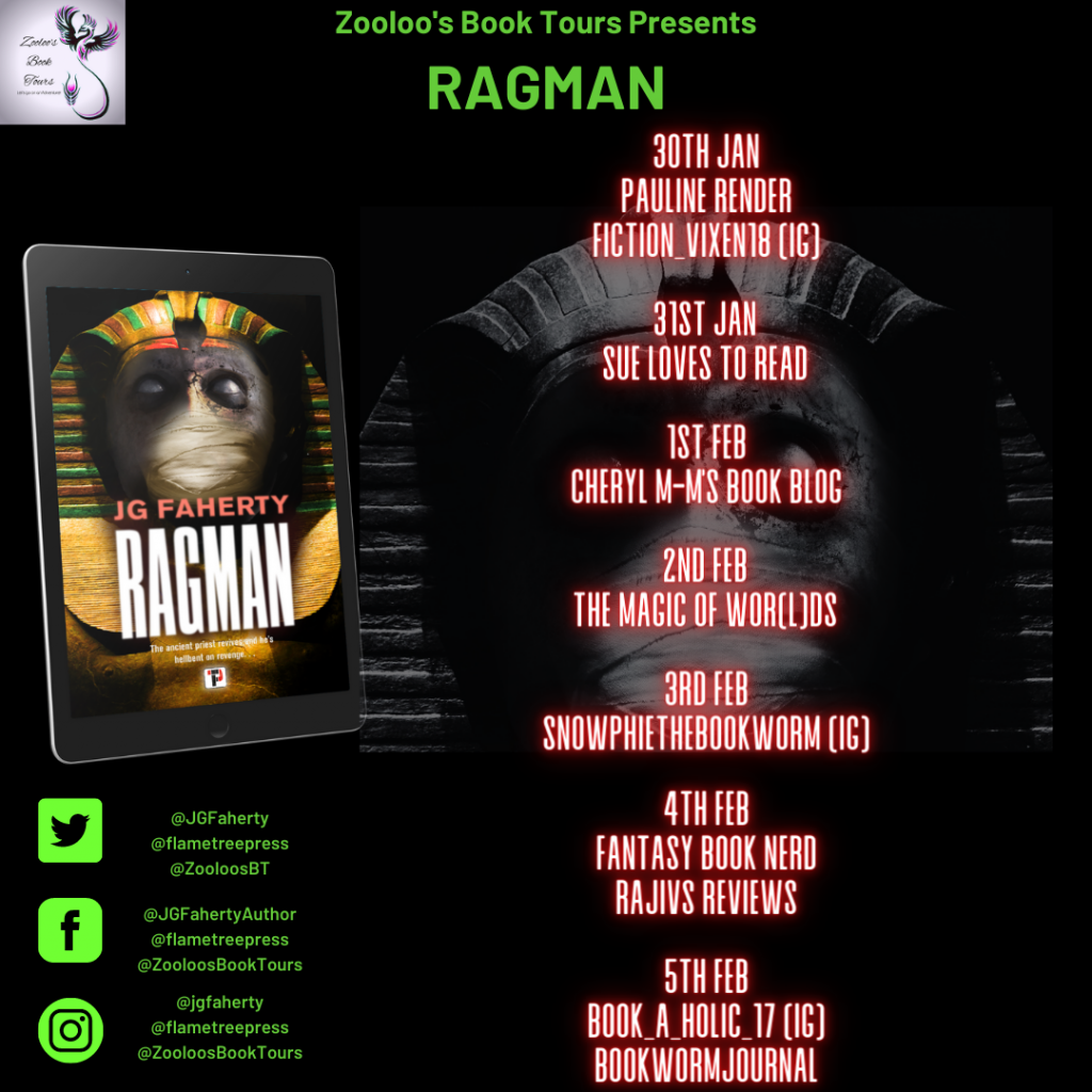 And That’s A Wrap – Ragman by JG Faherty @JGFaherty @flametreepress #Ragman #ZooloosBookTours