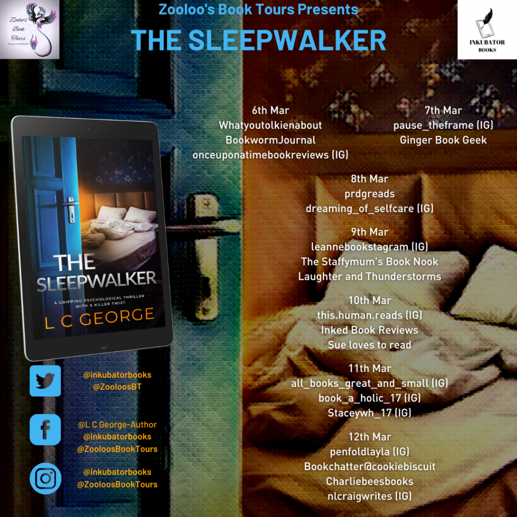 And That’s A Wrap of The Sleepwalker by L C George @LauraGe0rge @InkubatorBooks #TheSleepwalker #ZooloosBookTours