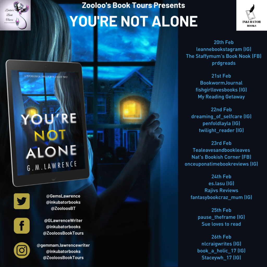 And That’s A Wrap for You’re Not Alone by G.M. Lawrence @GemsLawrence @InkubatorBooks #YoureNotAlone #ZooloosBookTours