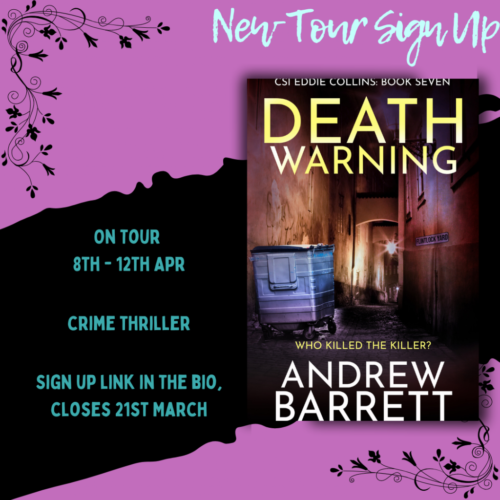 *New Tour* – Death Warning by Andrew Barrett @AndrewBarrettUK #DeathWarning  #ZooloosBookTours
