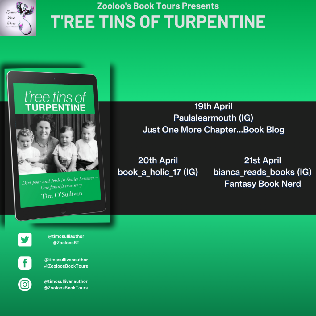 Starting Soon – T’ree Tins of Turpentine by Tim O’Sullivan @timosulliauthor #TreeTinsOfTurpentine #ZooloosBookTours