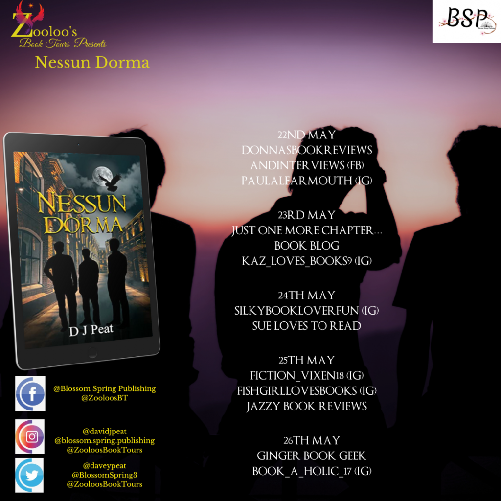 Starting Soon – Nessun Dorma by DJ Peat @daveypeat @BlossomSpring3 #NessunDorma #ZooloosBookTours