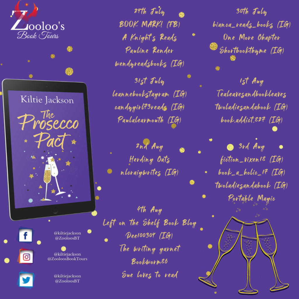 Starting Soon – The Prosecco Pact by Kiltie Jackson @KiltieJackson #ZooloosBookTours