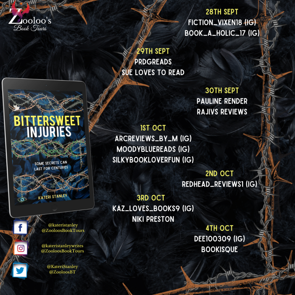 Starting Soon – Bittersweet Injuries by Kateri Stanley @KateriStanley #BittersweetInjuries  #ZooloosBookTours